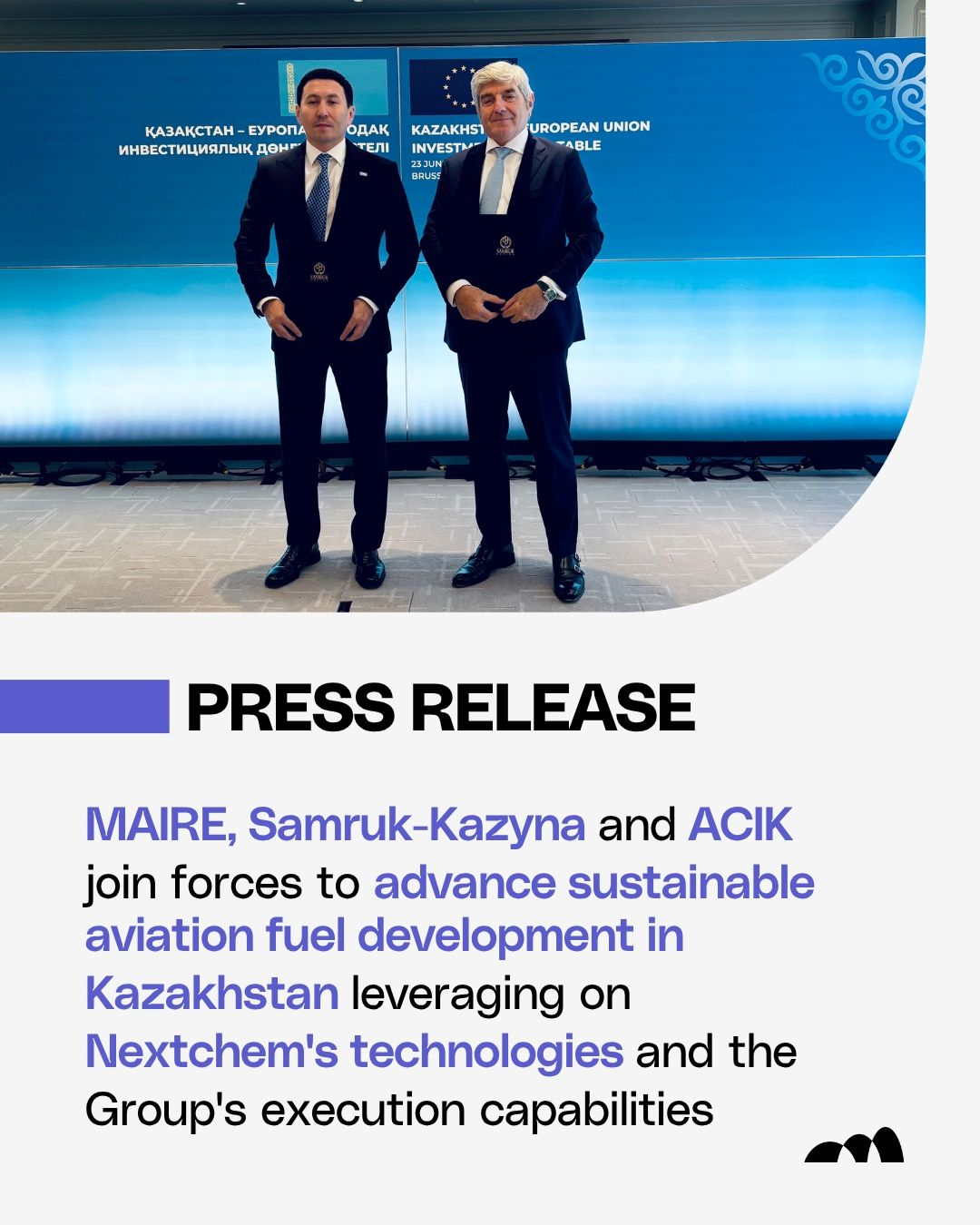 MAIRE, Samruk-Kazyna and ACIK agree to assess Kazakhstan SAF platform